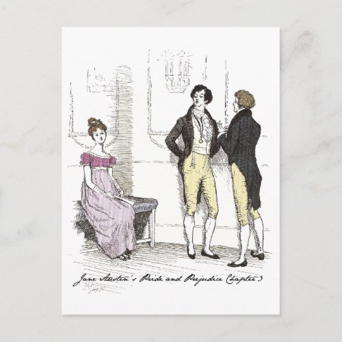 Not Handsome Enough Jane Austen Pride  Prejudice Postcard
