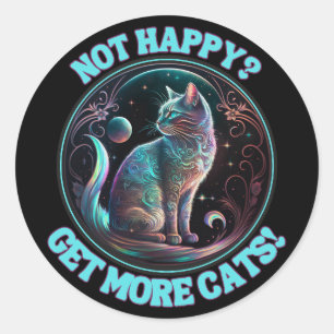 Not Happy, Get More Cats Classic Round Sticker