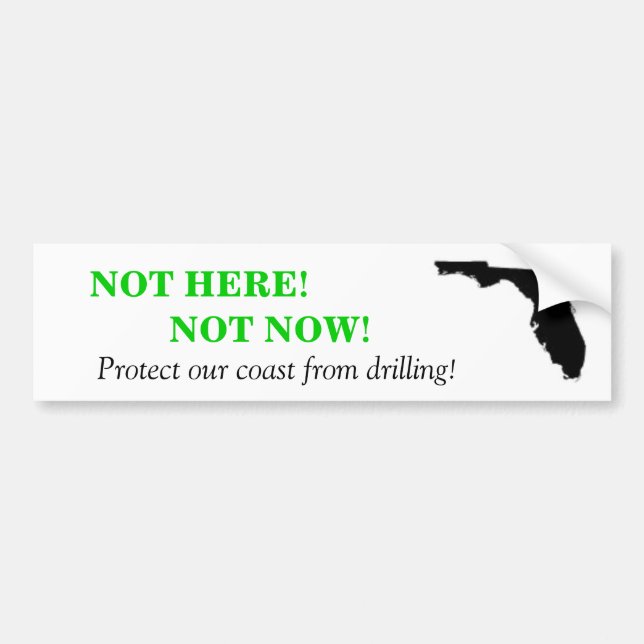 Not Here Not Now Bumper Sticker -White (Front)