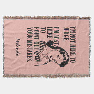“Not Here To Judge” custom name & color blanket