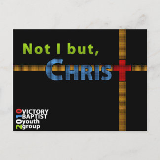 Not I, But Christ front Postcard