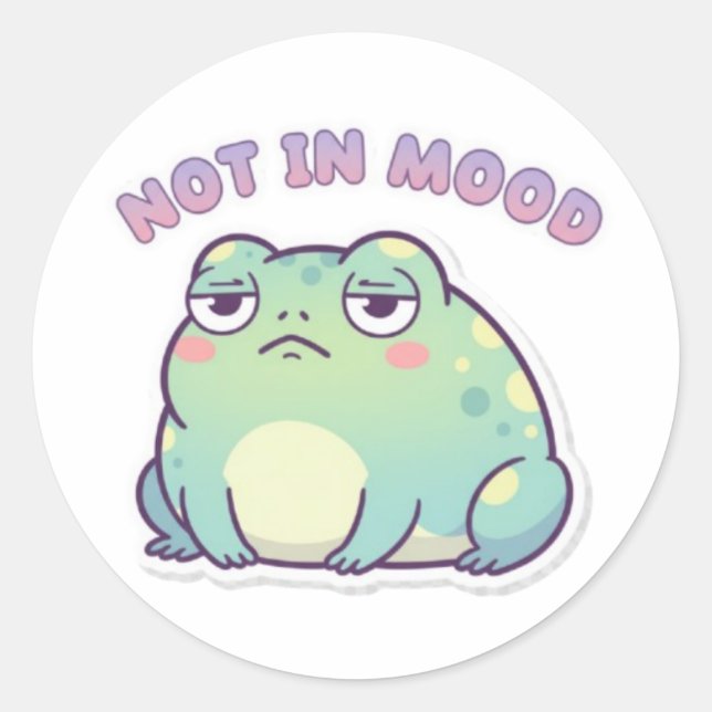 Not In Mood Frog Sticker Cute Annoyed Frog Meme Ka (Front)