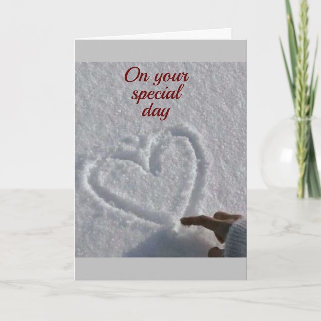 *NOT IN STONE...BUT IN THE SNOW* HAPPY BIRTHDAY CARD (Front)