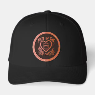 Not In The Mood For Love Grumpy Cat Sarcastic Leather Patch Hat