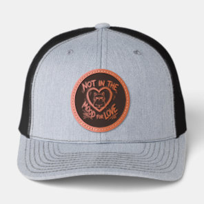 Not In The Mood For Love Grumpy Cat Sarcastic Leather Patch Hat