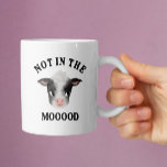Not In the Mooood Sassy Cow Coffee Mug<br><div class="desc">Funny mug design for cow lovers and farmers featuring watercolor illustration of a baby cow with a text that says "not in the mooood."</div>