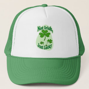not irish just lucky, shamrock shirt, funny - boné trucker hat