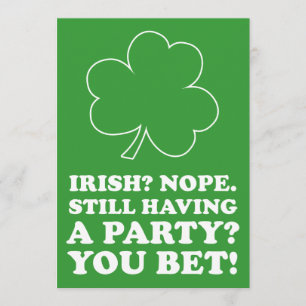 Not Irish St Patrick's Day Party Invite