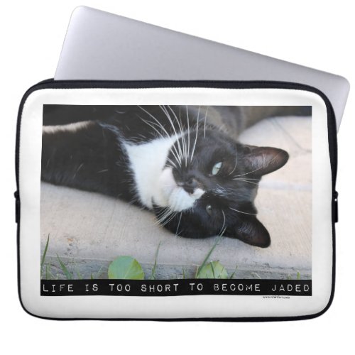 Not Jaded Cat Motivational Advice Quote Laptop Sleeve