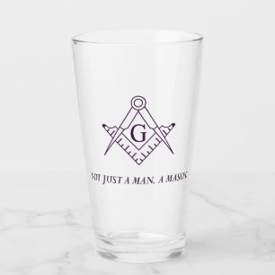 "Not Just A Man. A Mason." Large Drinking Glass