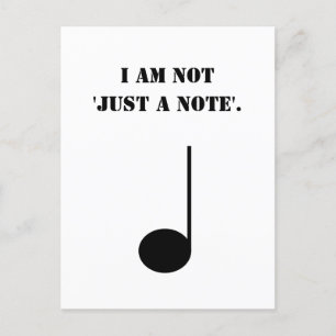 Not Just A Note Funny Music Humor Postcard