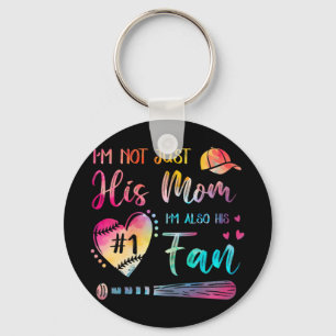 Not Just His Mom Im His Number One Baseball Tie-dy Keychain