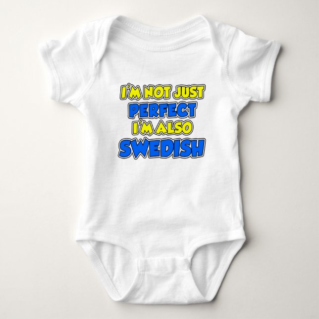 Not Just Perfect Swedish Baby Bodysuit (Front)