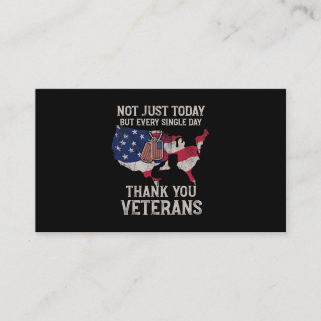 Not Just Today But Every Single Day Thank You Vete Business Card (Front)