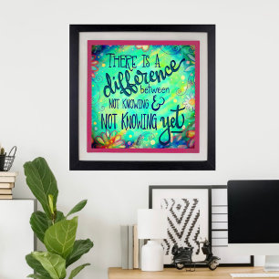 Not Know Yet Inspiring Quote Inspirivity Poster