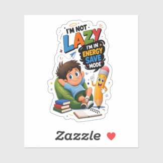 Not Lazy Energy Save Mode Cute Kid Sticker