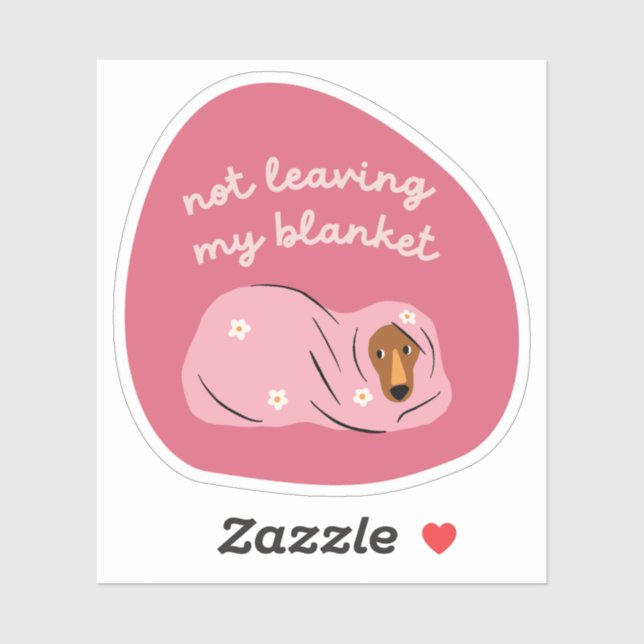 Not leaving my blanket dog illustration cherry sticker (Sheet)
