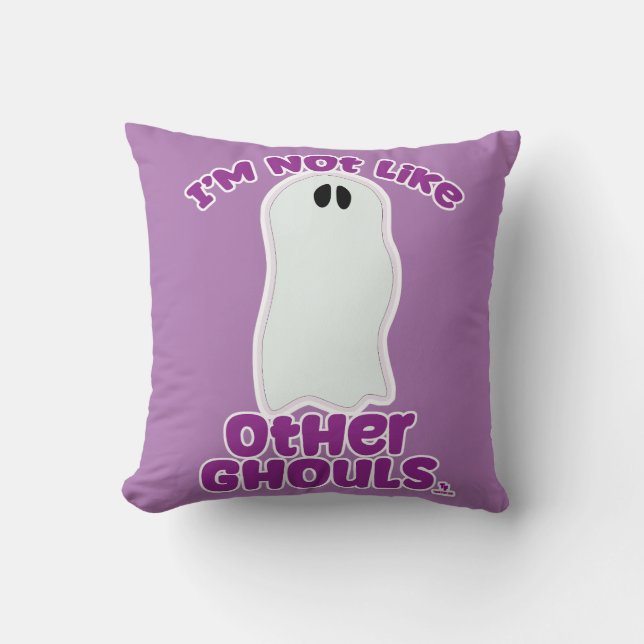 Not Like Other Ghouls Halloween Ghost Art Throw Pillow (Front)