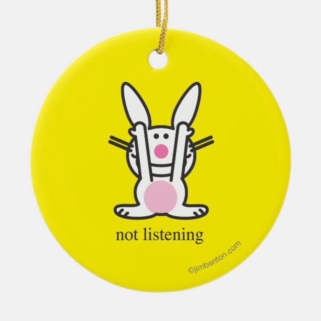 Not Listening Ceramic Ornament (Front)