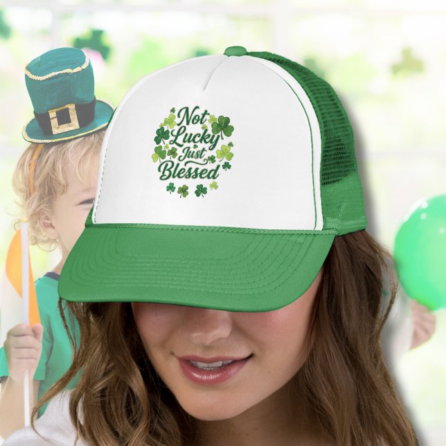 Not Lucky Just Blessed Catholic St. Patrick's Day Trucker Hat (Creator Uploaded)