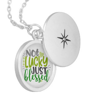 Not Lucky Just Blessed Locket Necklace