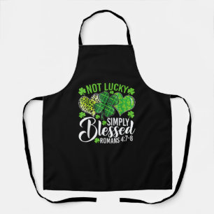 Not Lucky Simply Blessed Christian Shamrocks St Pa Apron
