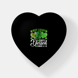 Not Lucky Simply Blessed Christian Shamrocks St Pa Paperweight