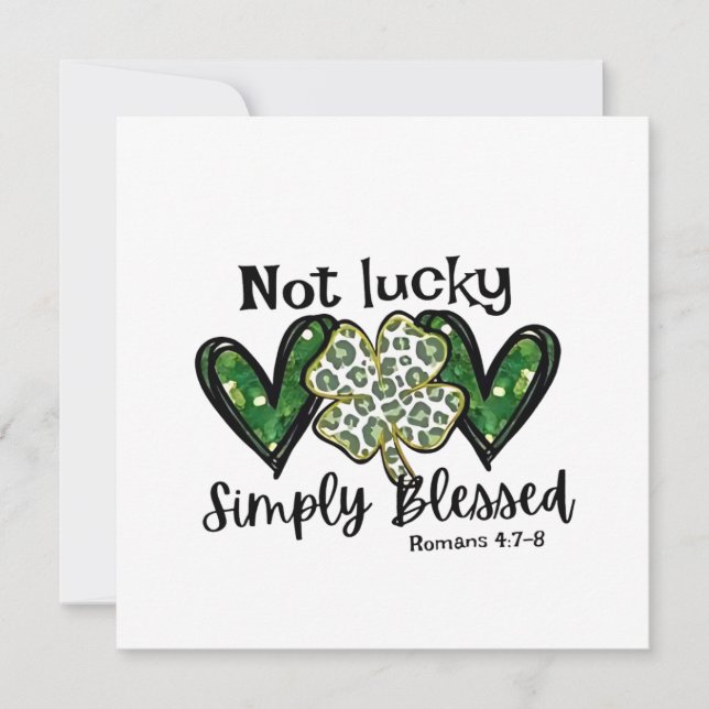 Not Lucky, Simply Blessed Lucky Charm St Patrick  Invitation (Front)