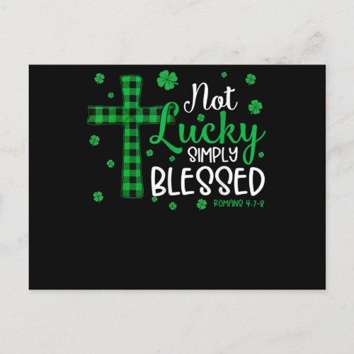 Not Lucky Simply Blessed Postcard