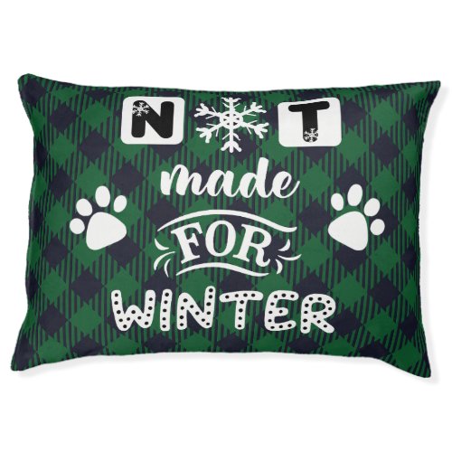 Not Made for Winter Green Plaid Pet Bed