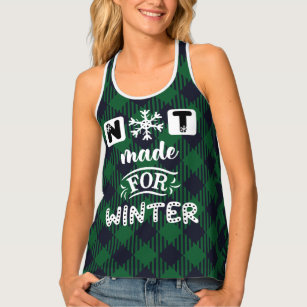 Not Made for Winter Green Plaid Tank Top