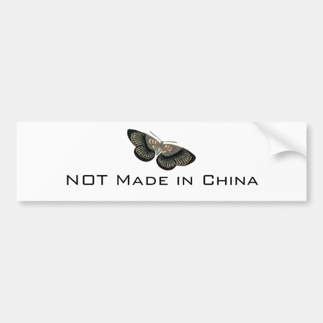 NOT Made in China BS Butterfly Bumper Sticker (Front)