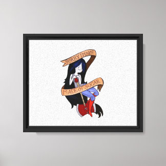 Not Made of Sugar Vampire Girl with Axe Guitar Canvas Print