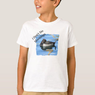 Not Morning Person Sleepy Black White Duck T-Shirt