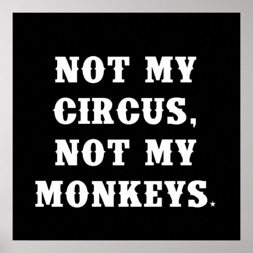 Not My Circus Not My Monkeys Poster