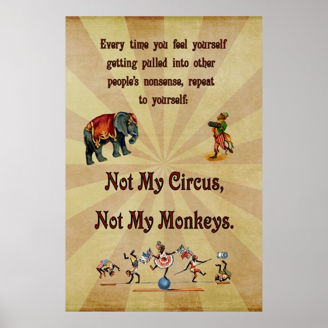 Not My Circus, Not My Monkeys Poster (Front)