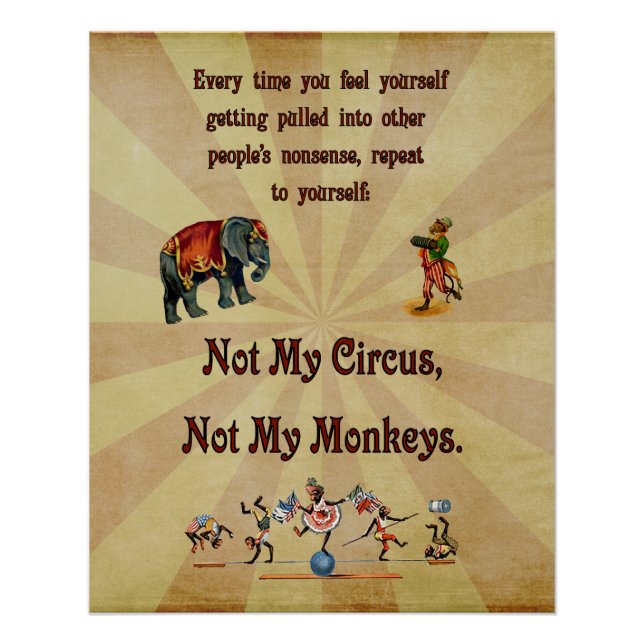 Not My Circus, Not My Monkeys Poster (Front)