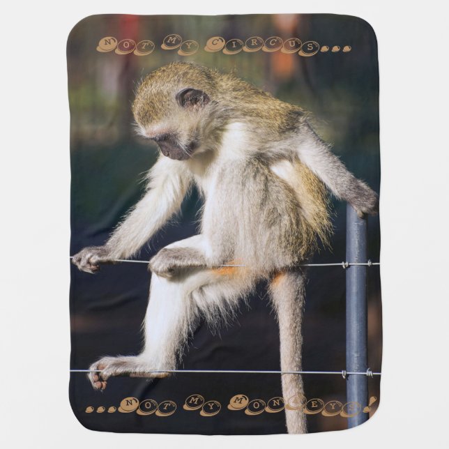 Not my circus, not my monkeys puzzle baby blanket (Front)