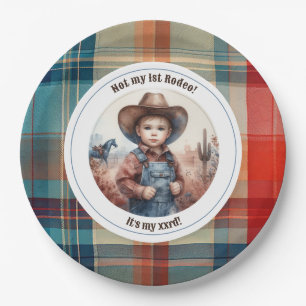 Not My First Rodeo Cowboy Western Birthday Paper Plates