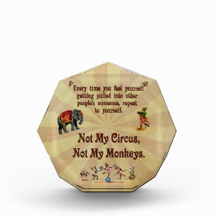 Not My Monkeys, Not My Circus Acrylic Award