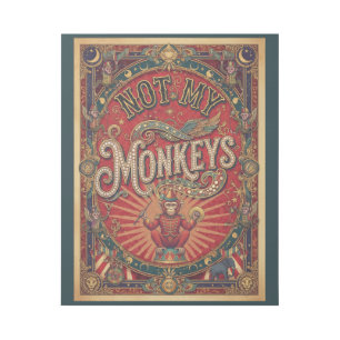 Not My Monkeys! Ringmaster, Red and Gold Gallery Wrap