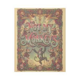 Not My Monkeys! Vintage Circus Extravaganza Gallery Wrap