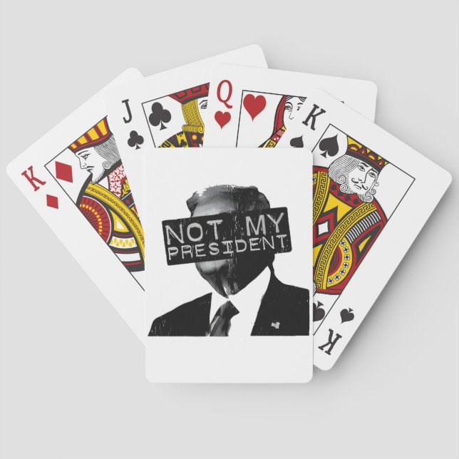 Not my President Anti Trump Inaguration Liberal Poker Cards (Back)