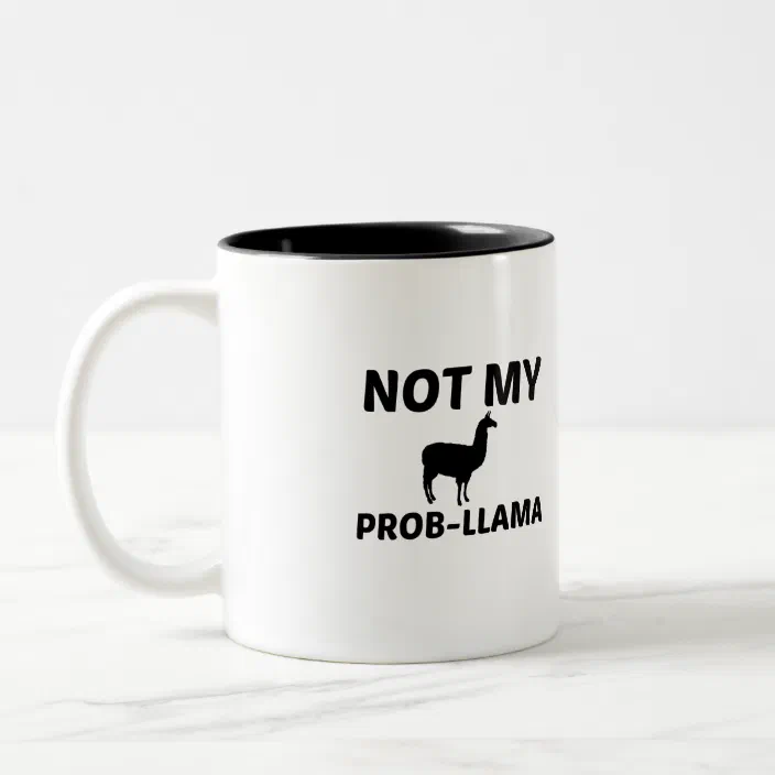 No Prob-Llama Humour Printed Cup Ceramic Novelty Mug Funny Gift 