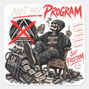 Not My Program Anti AA Funny Skeleton Sticker