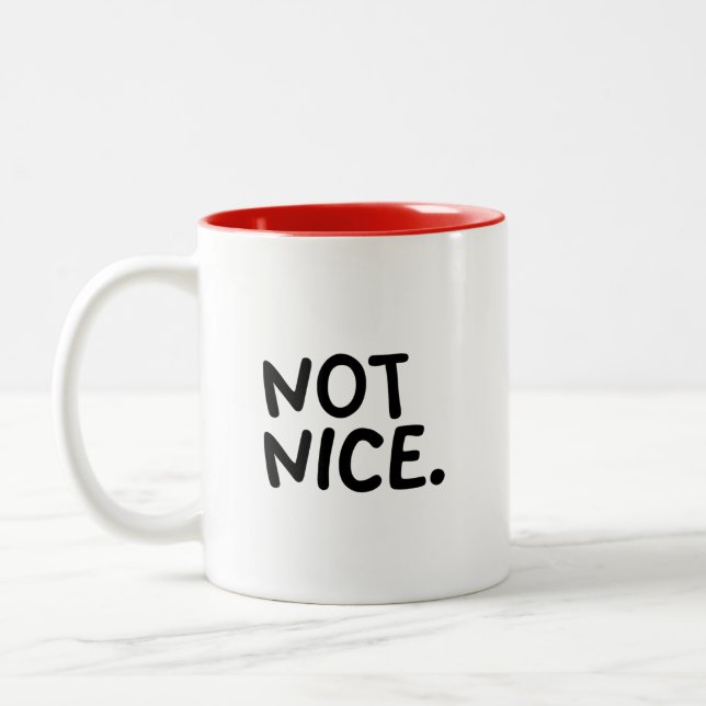 NOT NICE. Cute & Funny Christmas Minimalist Mug (Left)