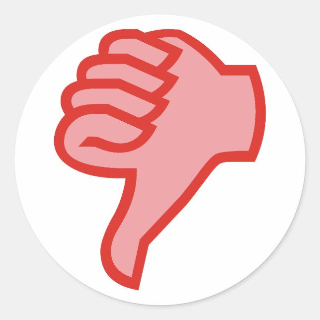 not not OK thumbs down Classic Round Sticker (Front)