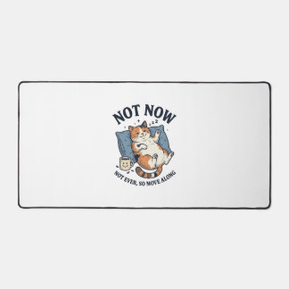 Not Now Lazy Cat Vintage Engraving Funny Cat Desig Desk Mat