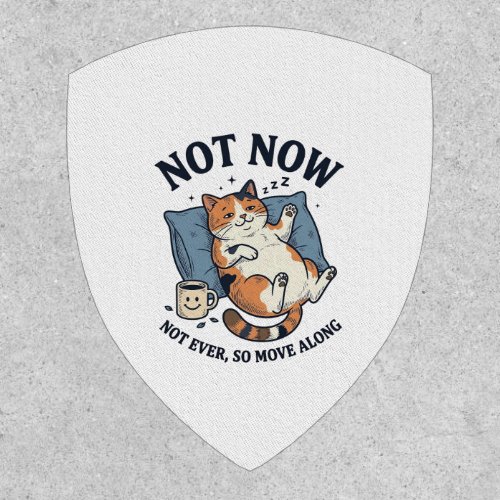 Not Now Lazy Cat Vintage Engraving Funny Cat Desig Patch