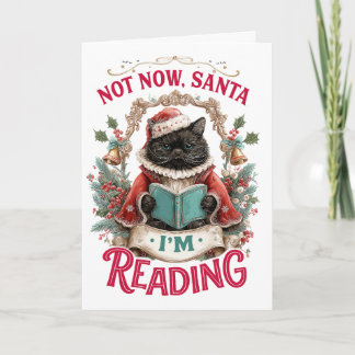 Not Now Santa I'm Reading  Holiday Card